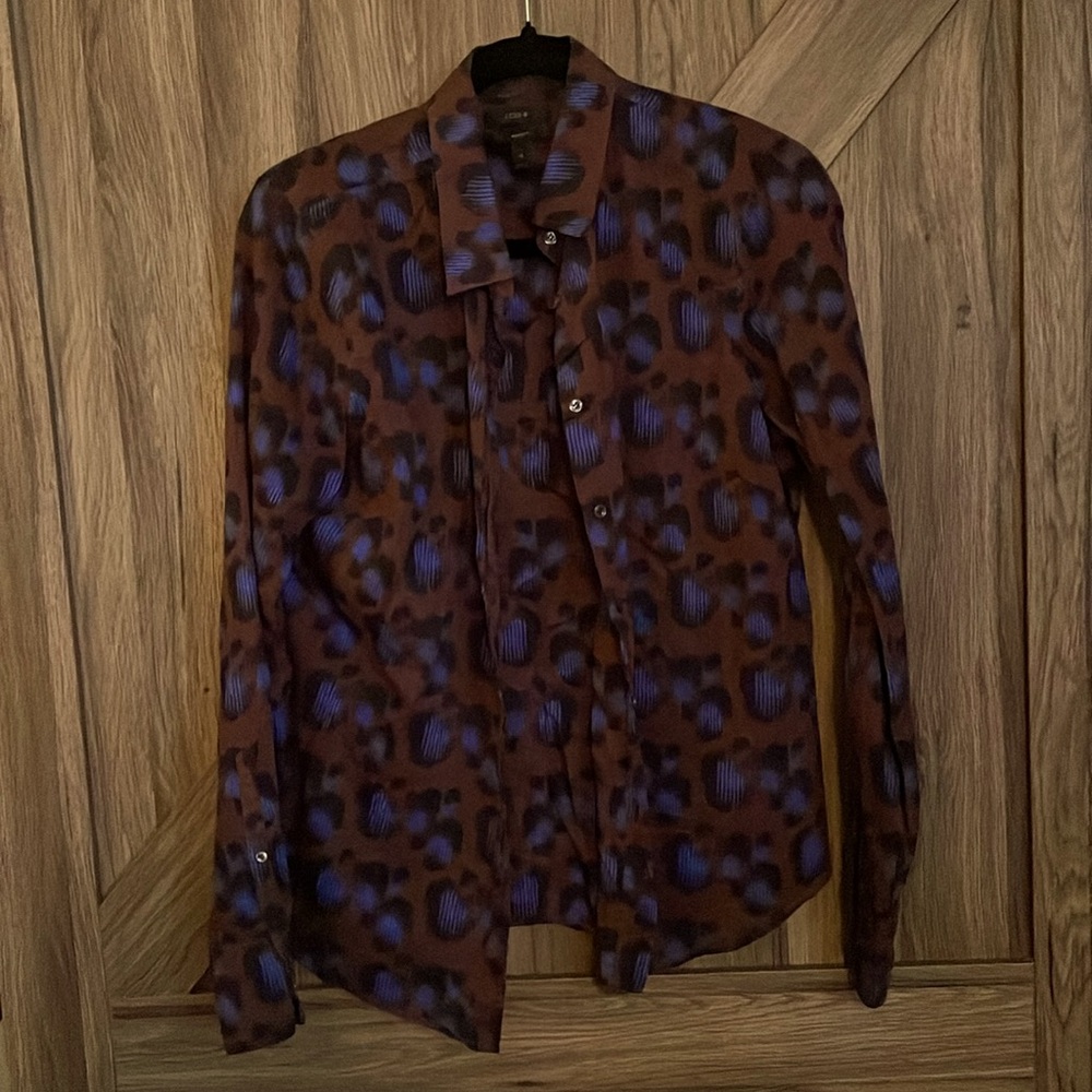 JCREW purple leopard print blouse!